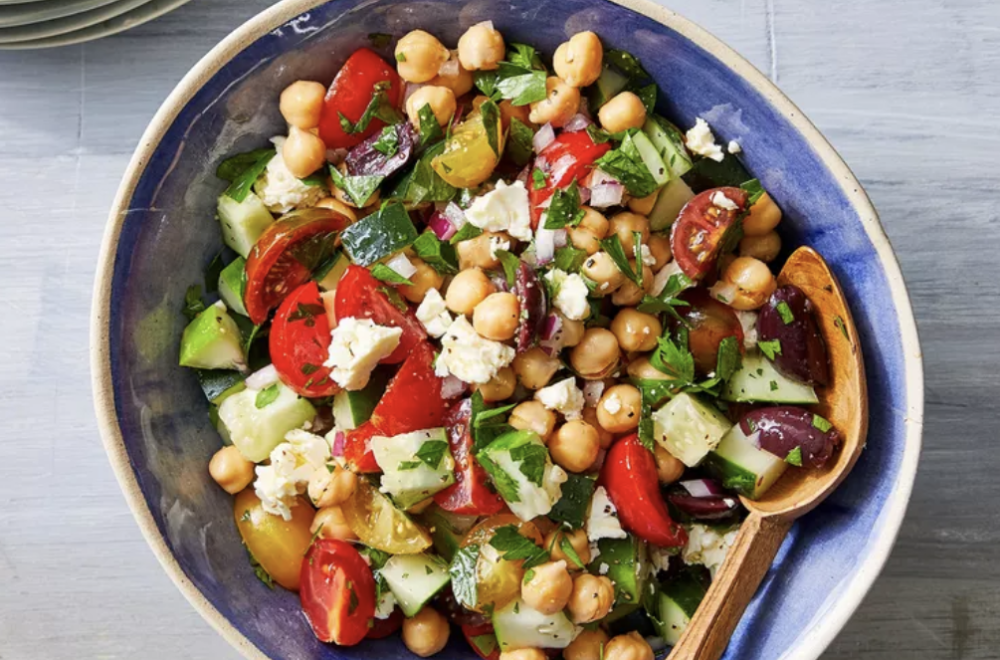 Chopped Salad with Chickpeas, Olives & Feta